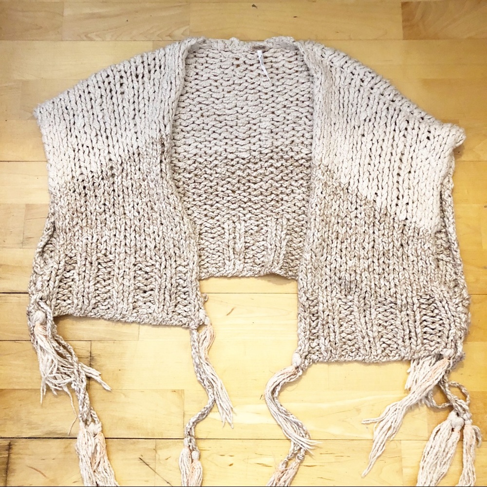 FREE PEOPLE fringe sleeveless sweater